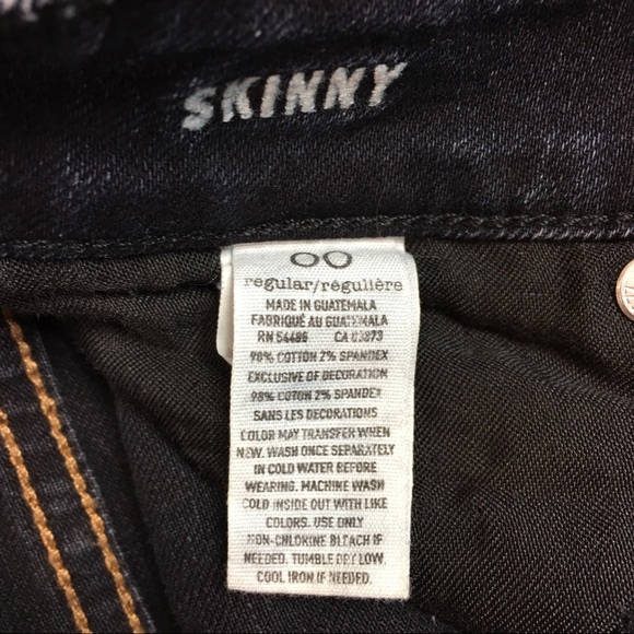 American Eagle dark skinny jeans, like new! 00 - Picture 5 of 7